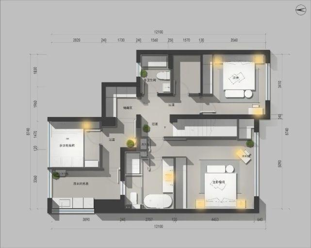 PP电子 PP电子平台元野空间设计 260㎡改善型住房(图4)